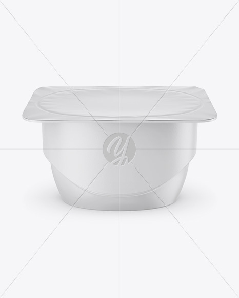 Matte Yogurt Cup Mockup - Front View (High-Angle Shot)