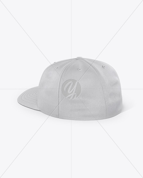 Snapback Cap Mockup - Back Half Side View