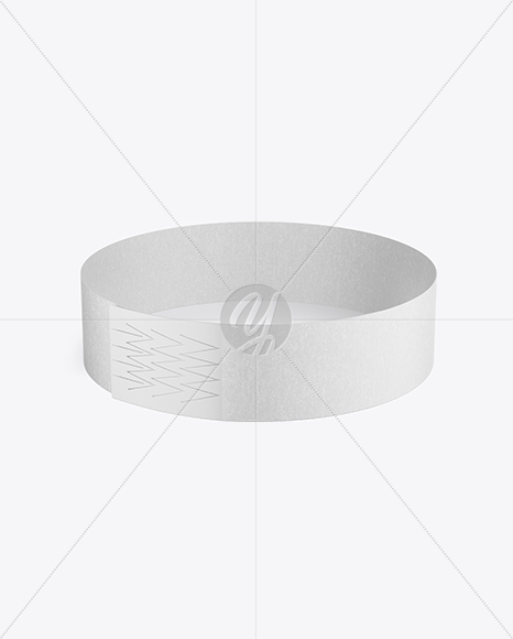 Paper Wristband Mockup - Front View (High Angle Shot)