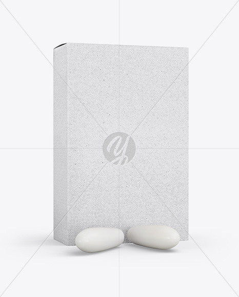 Kraft Box With Suppositories Mockup - Half Side View - Free Download