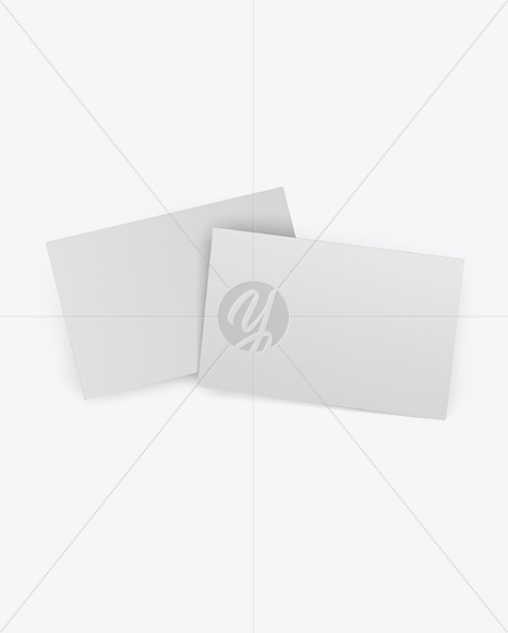 Two Textured Business Cards Mockup - Front View