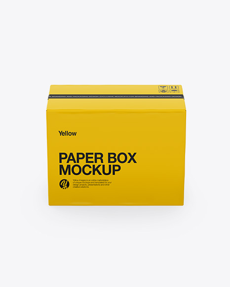 Paper Box Mockup - Front View (High-Angle Shot)