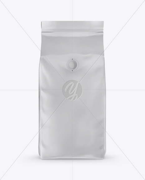 Matte Coffee Bag with Valve Mockup - Front View