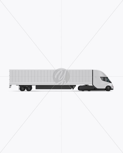 Electric Semi-Trailer Mockup - Side View