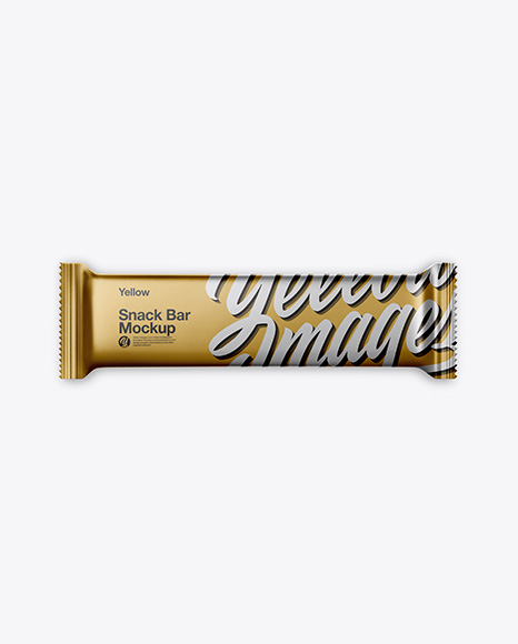 Metallic Snack Bar Mockup - Top View - Cereal box mockup