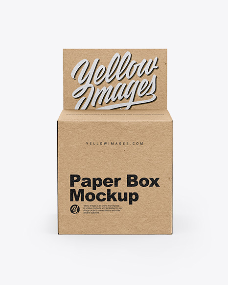 Kraft Box Mockup - Front View