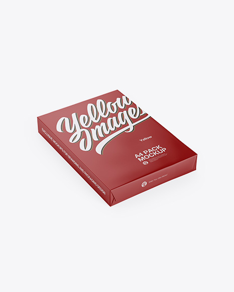 Matte A4 Size Paper Sheet Pack Mockup - Half Side View - A4 box mockup