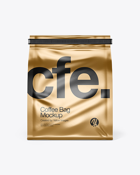 Metallic Coffee Bag With Tin-Tie Mockup