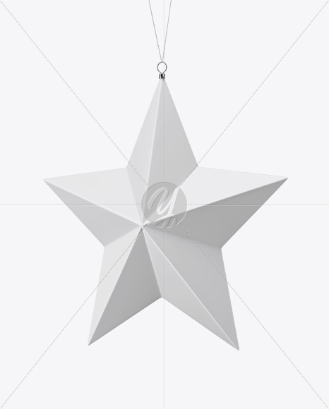 Glossy Christmas Star Toy Mockup - Half Side View