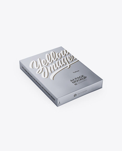 Matte Metallic A4 Size Paper Sheet Pack Mockup - Half Side View