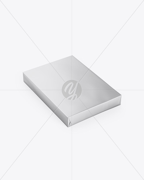 Matte Metallic A4 Size Paper Sheet Pack Mockup - Half Side View - Free