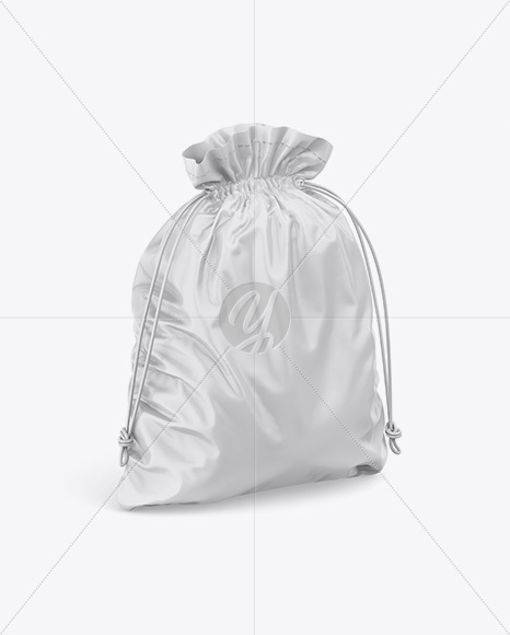 Glossy Gym Sack Mockup - Half Side View