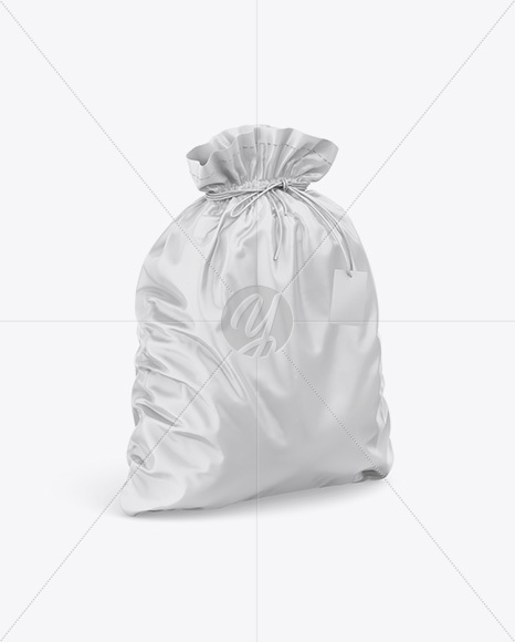 Glossy Gym Sack w/ Label Mockup - Half Side View