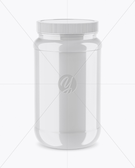 Glossy Protein Jar Mockup (High-Angle Shot)