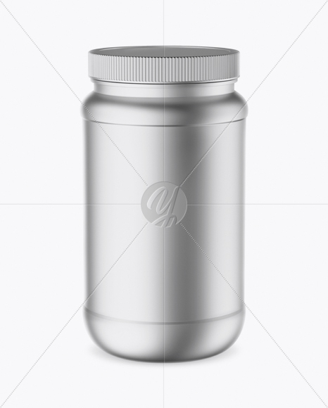 Metallic Protein Jar Mockup (High-Angle Shot)