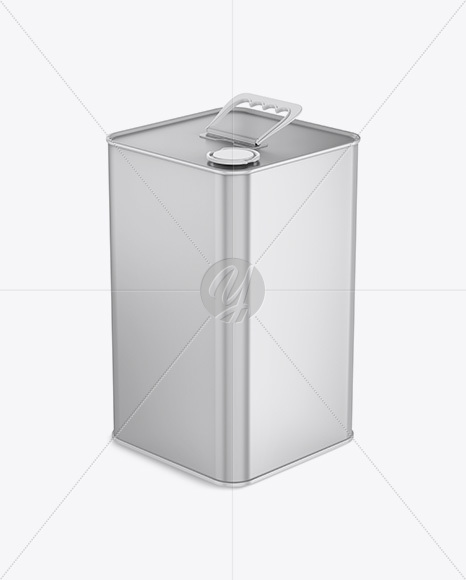 Metallic Tin Can Mockup - Half Side View