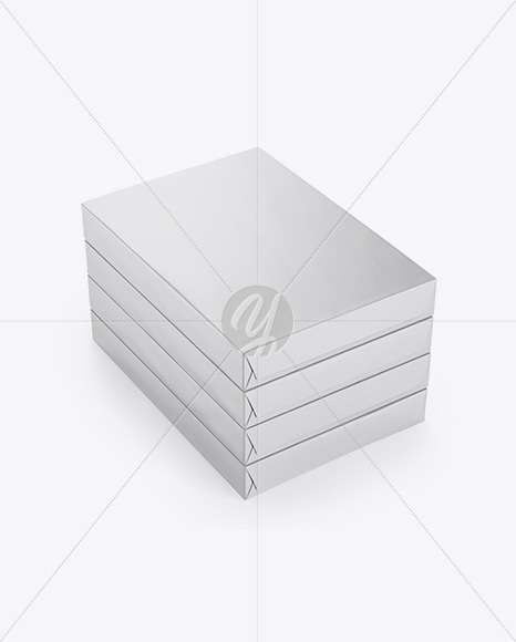 4 Matte A4 Size Paper Sheet Packs Mockup - Half Side View