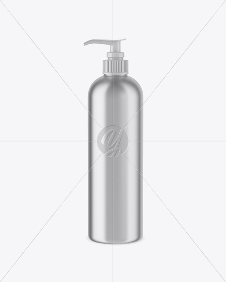 Metallic Cosmetic Bottle w/ Pump Mockup