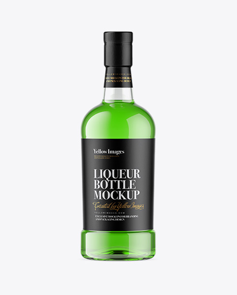 Clear Glass Liqueur Bottle Mockup - Free Download Images High Quality