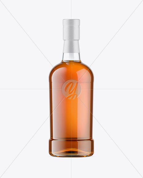 Clear Glass Whiskey Bottle Mockup