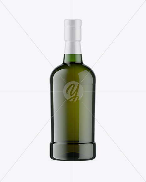 Green Glass Whiskey Bottle Mockup