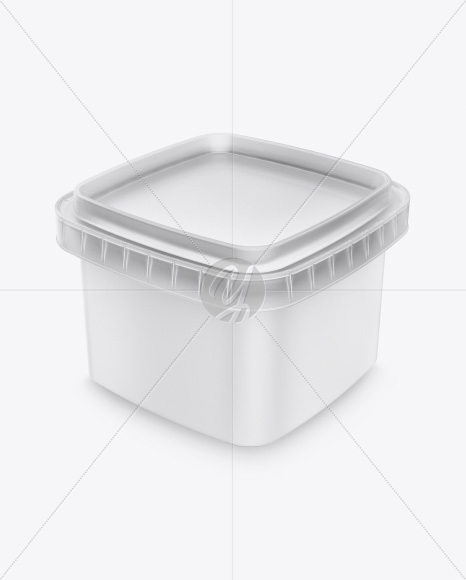 Matte Transparent Plasic Container Mockup - Half Side View (High-Angle Shot)