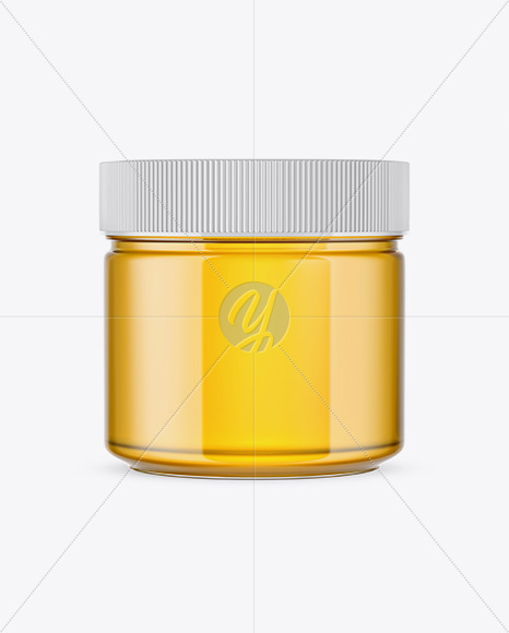 Clear Glass Honey Jar Mockup