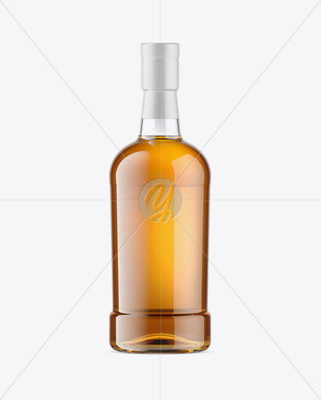 Clear Glass Whiskey Bottle Mockup