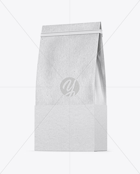 Kraft Coffee Bag With Tin-Tie Mockup - Half Side View