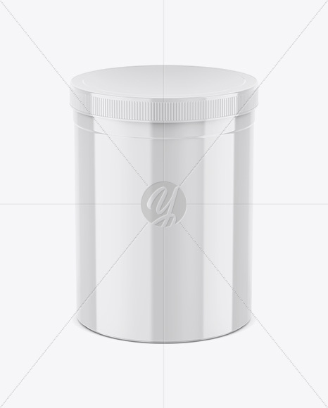 Glossy Plastic Jar Mockup - High-Angle Shot