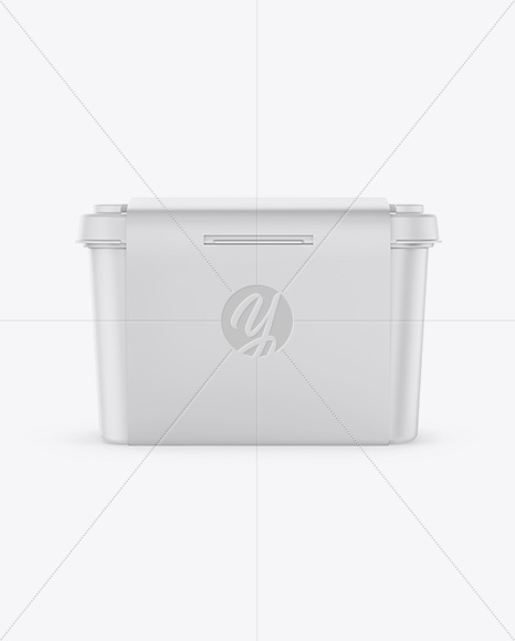 Matte Plastic Container w/ Label Mockup - Front View