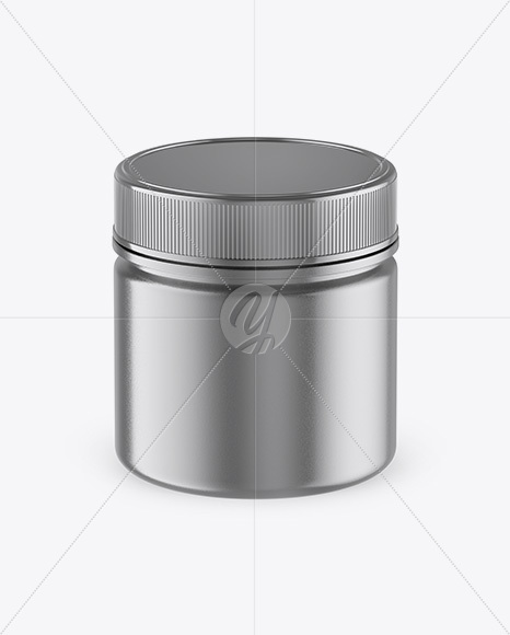 Metallic Jar Mockup - Front View (High-Angle Shot)