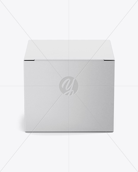 Paper Box Mockup - Front View (High-Angle Shot)