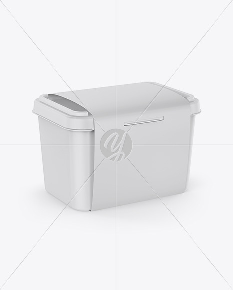 Matte Plastic Container w/ Label Mockup - Half Side View