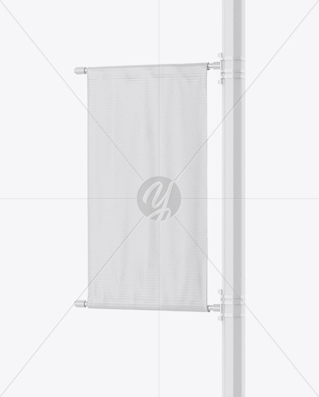 Matte Banner on Pillar Mockup - Half Side View