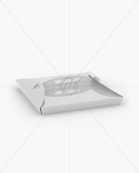 Glossy Paper Box with Handle Mockup - Half Side View