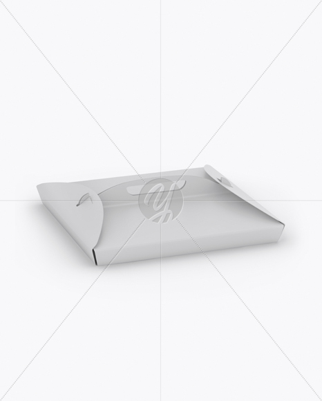 Matte Paper Box with Handle Mockup - Half Side View