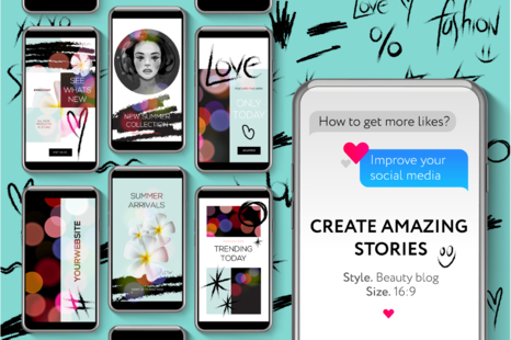 Social media templates, Beauty Blog Stories Bundle for brands and blogger - Creative marketing