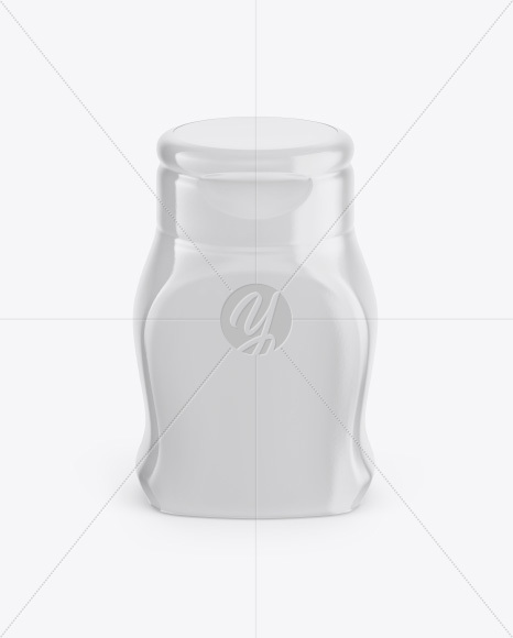 Plastic Bottle in Shrink Sleeve Mockup - Front View (High Angle Shot)