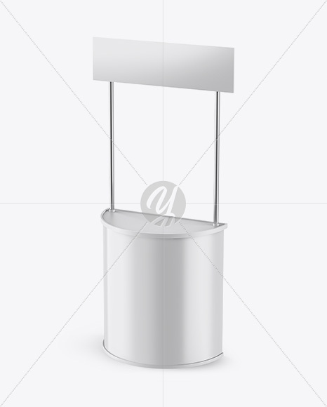 Promo Stand Mockup - Half Side View (High Angle Shot)