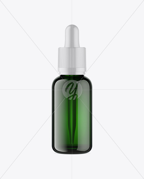 Green Glass Dropper Bottle Mockup