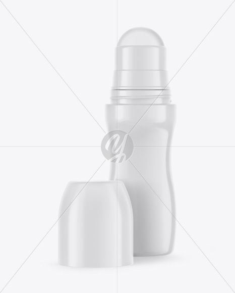 Glossy Roll-On Deodorant Open Cap Mockup - Front View