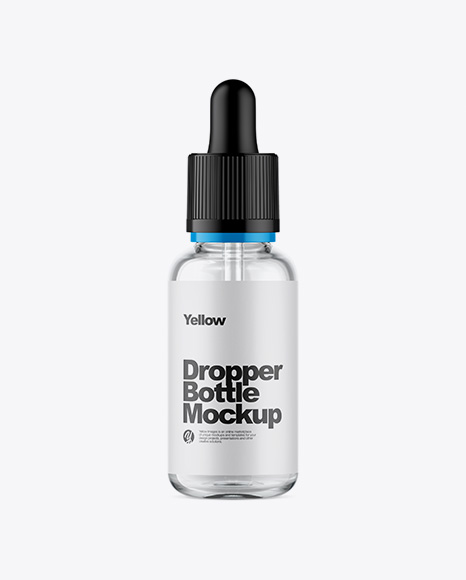 Clear Glass Dropper Bottle Mockup