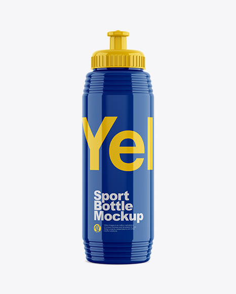 Glossy Sport Bottle Mockup