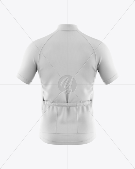 Men's Full-Zip Cycling Jersey Mockup - Back View