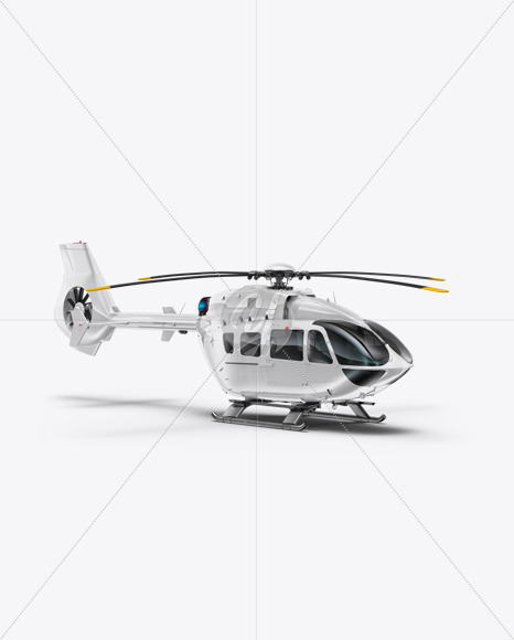 Helicopter Mockup - Right Half Side View