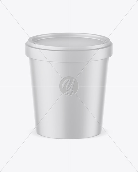 Matte Ice Cream Cup Mockup (High-Angle Shot)