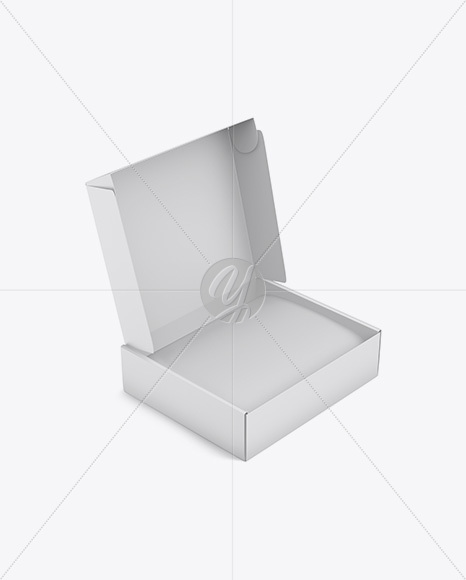 Paper Opened Box Mockup - Half Side View