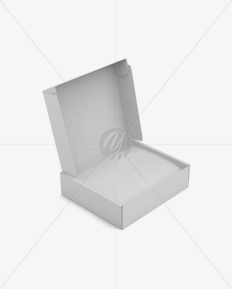 Kraft Opened Box Mockup - Half Side View