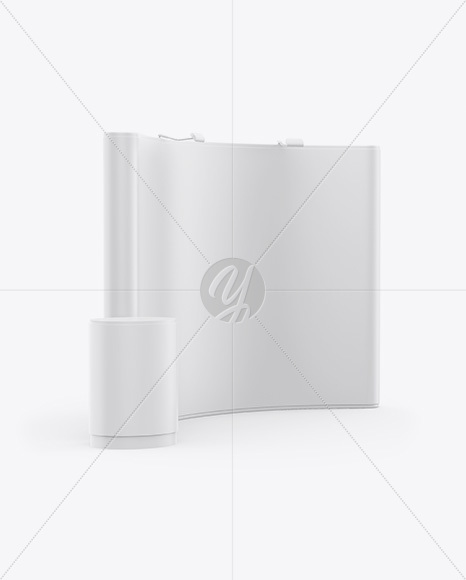 Matte Spring Pop-up Stand Mockup - Half SIde View